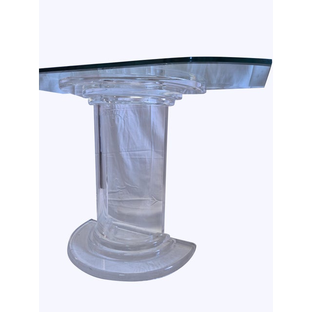 Mid-Century Design Console Table in Transparent Acrylic glass with Crystal Top, 1970s For Sale - Image 16 of 18