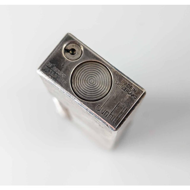 Metal Mid-Century English Dunhill Rollagas Lighter in Silverplate Florentine Pattern For Sale - Image 7 of 12