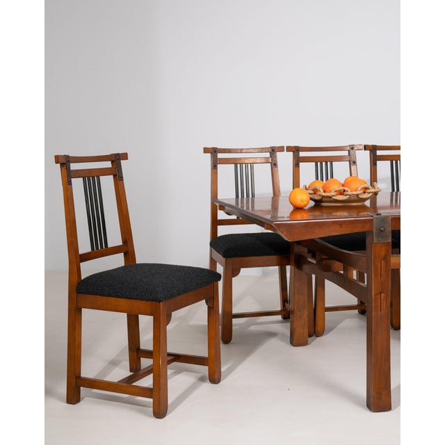 19th Century France Black Wood Dining Set For Sale - Image 10 of 11
