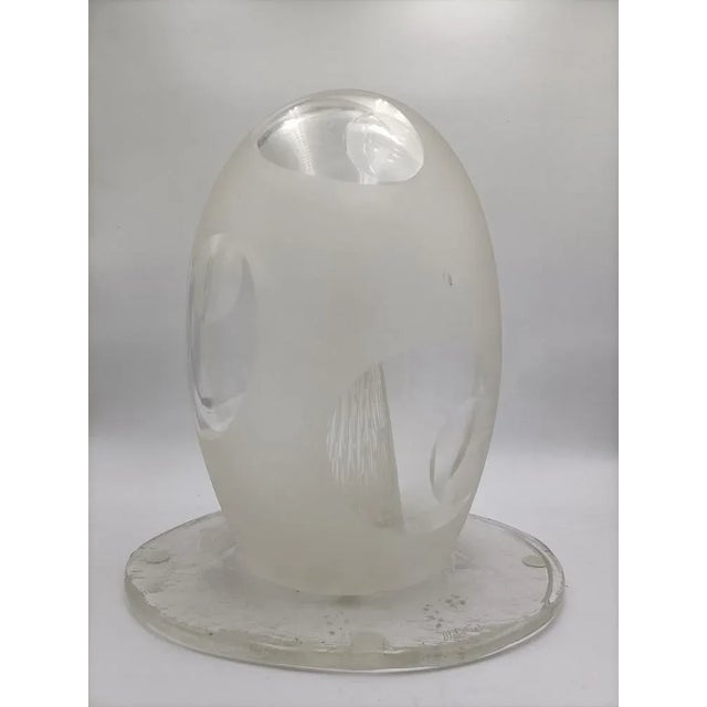 Design Sculpture with Two Elements in Miled and Polished Glass by Punta Mattia Toso for Fratelli Toso, 1990s For Sale - Image 4 of 13