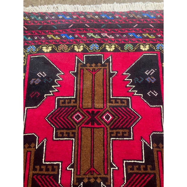 Hand-Knotted Baluch Geometric Rug 2'6" X 4'8" For Sale - Image 4 of 5