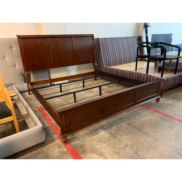 Eastern King Bassett Furniture Wood Sleigh Bed Frame Chairish