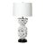 Mid-Century Open Form White Ceramic Table Lamp With Woven Sculptural Motifs For Sale