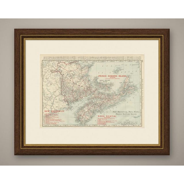 An antique map of New Brunswick, Nova Scotia and Prince Edward Island, printed by Rand McNally in 1899 on page 372 of its...