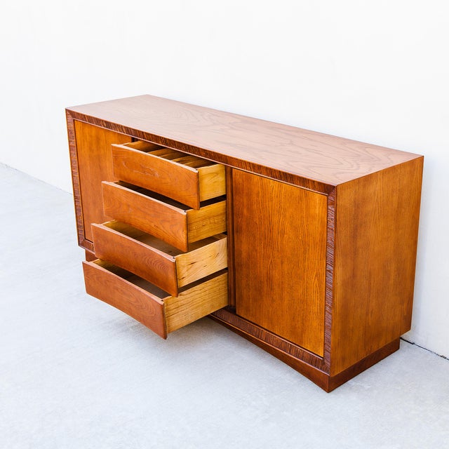 Mid-Century Modern Restored 1950s Mid Century Modern Ash Sideboard by Paul Frankl for Brown Saltman For Sale - Image 3 of 18