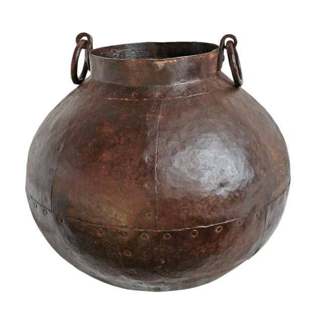 Metal Vintage Solid Iron Pot For Sale - Image 7 of 7