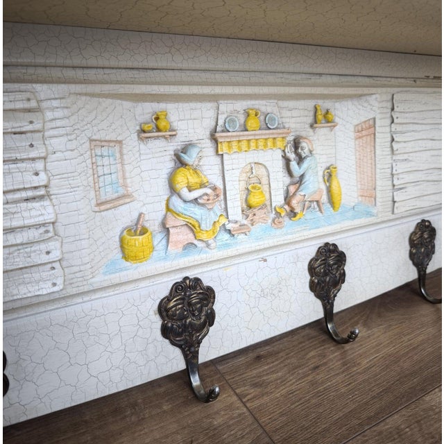 Vintage 6-Hook Wall Coat Rack For Sale - Image 10 of 11