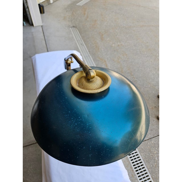 Turquoise Mid-Century Modern Industrial Desk Lamp For Sale - Image 9 of 12