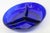 Art Deco Cobalt Blue Glass Relish Dish Round 3 Compartment Sectioned Serving Bowl 4907b For Sale - Image 3 of 12