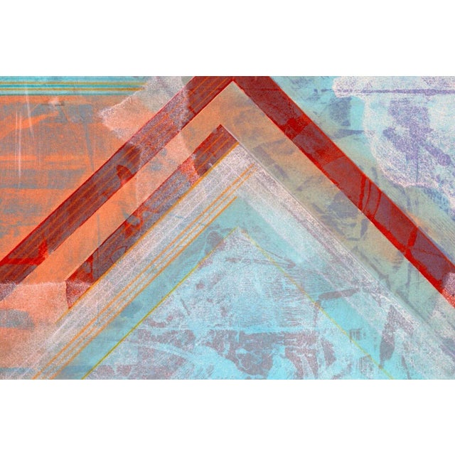 A bold and graphic modern aquatint etching in colors titled "Kalasa V" by Robert Kelly. Hand signed in pencil on the...