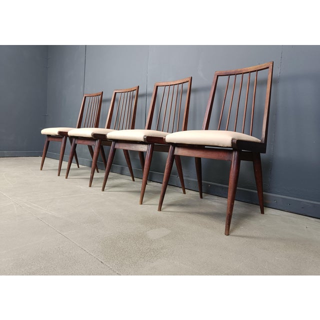 Beige Scandinavian Dining Chairs, 1960s, Set of 4 For Sale - Image 8 of 10