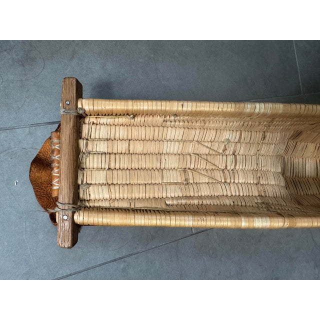 Vintage Basque Jai Alai Cesta, Hand-Woven Reed and Leather For Sale - Image 9 of 12
