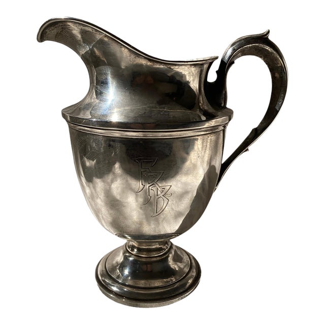 Large American Antique Solid Sterling Silver Water Pitcher, Early 20th Century For Sale