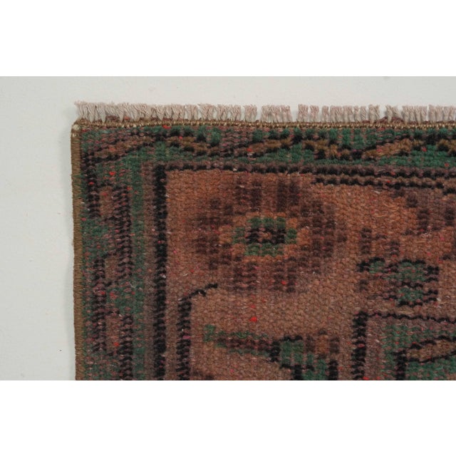 1970s Vintage Turkish Handmade Wool Cotton Pink Area Rug For Sale - Image 10 of 12