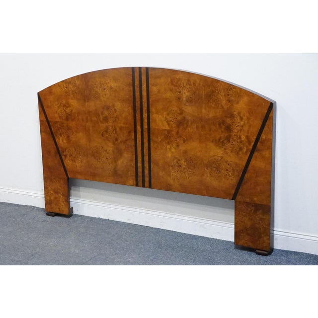 HICKORY WHITE Briar Collection Burled Walnut Contemporary Modern / Art Deco Queen Size Headboard 35512-35 • 47” High •...