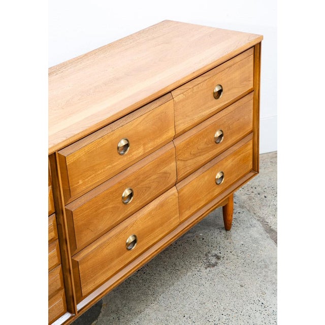 1960s Mid Century Modern Credenza Dresser Solid Wood 9 Drawers La Period Furniture For Sale - Image 10 of 12