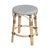 Wood Tobias 18 in. Seat Height Round Rattan Dining Stool, White/Black Dot/ Natural Rattan Frame For Sale - Image 7 of 7