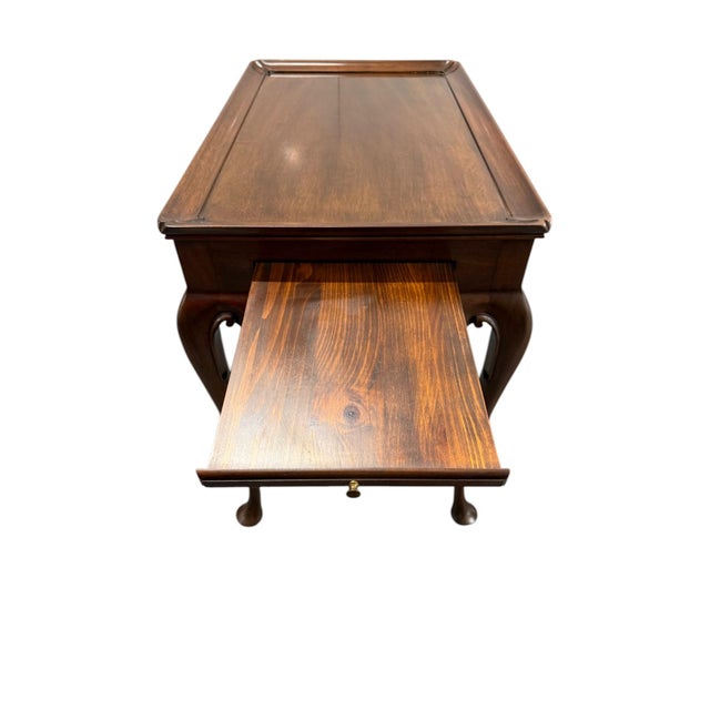 Virginia Galleries Henkel Harris Mahogany Tea Side Table With Pull Outs For Sale - Image 9 of 12