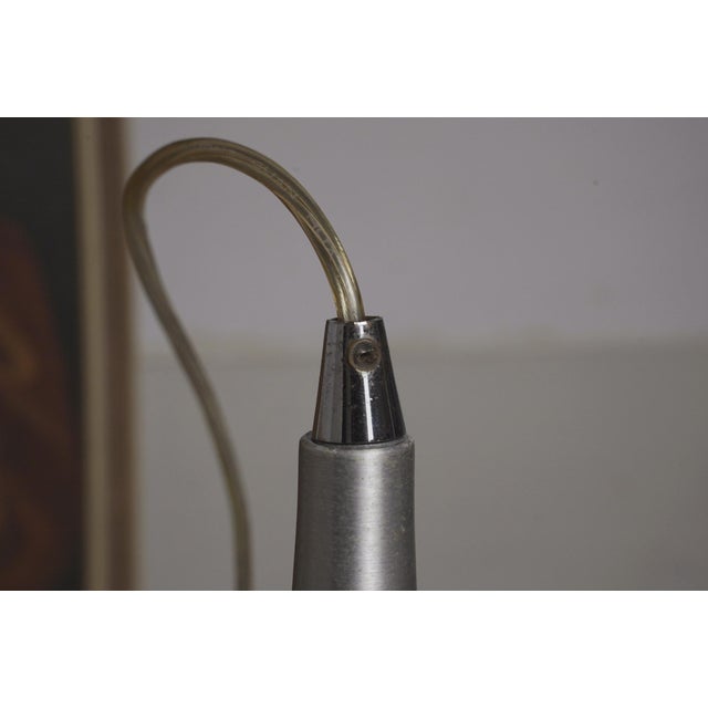 Mid-Century Modern Space Age Trumpet Pendant Light in Brushed Aluminium and Metal, 1960s For Sale - Image 6 of 11