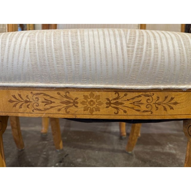 19th Century Antique Set of Four French Charles X Satin Wood Inlaid Dining Chairs For Sale - Image 5 of 5