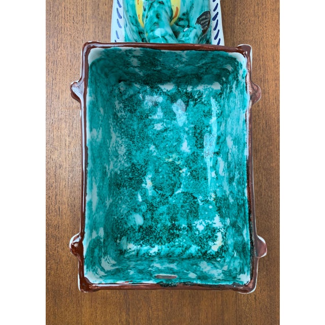 Vintage Italian Handpainted Donkey with Cart Bowl Sculpture from Deruta, Italy For Sale - Image 9 of 18