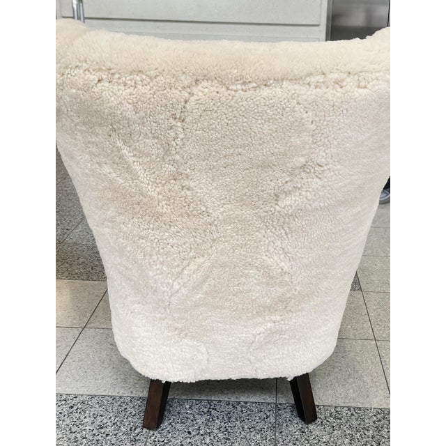 1940s Alfred Christensen Armchairs in White Shearling - A Pair For Sale - Image 15 of 16