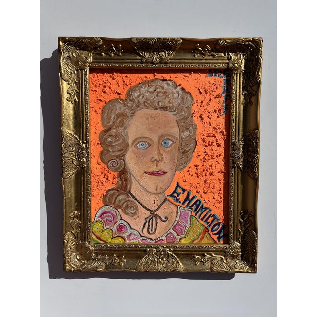 Original Painting on Canvas, Portrait of Elizabeth Hamilton Signed S. Graff, Coa For Sale - Image 4 of 9