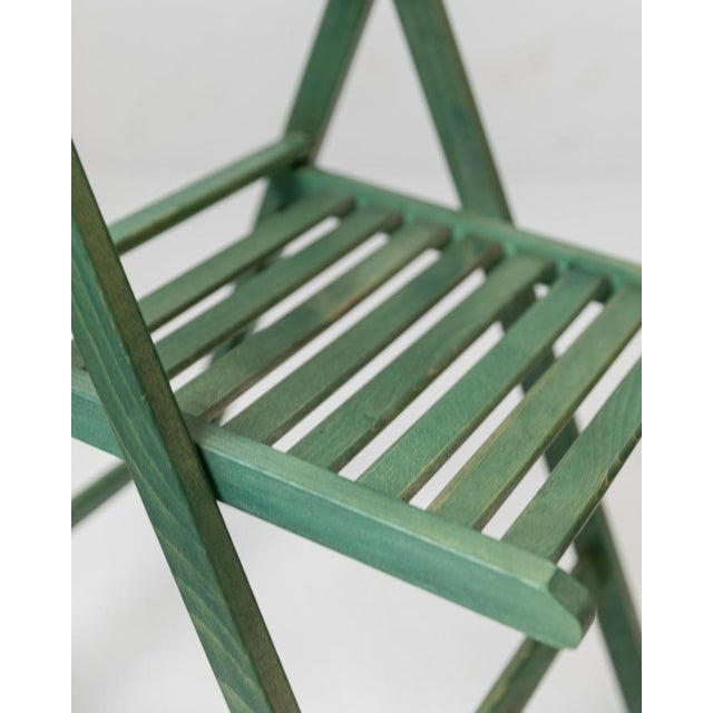 Vintage Green Wooden Folding Chair from Realpina, Italy, 1970s For Sale - Image 6 of 11