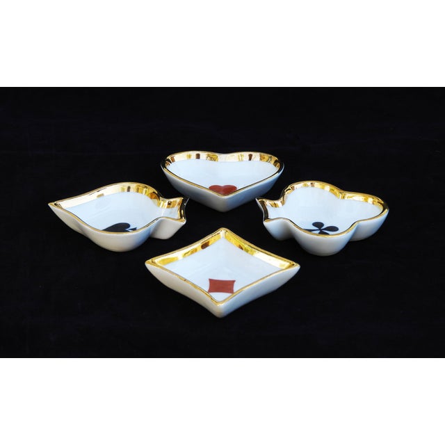 French Porcelain Playing Card Themed Ashtrays, Limoges, 1960s, Set of 4 For Sale - Image 4 of 12