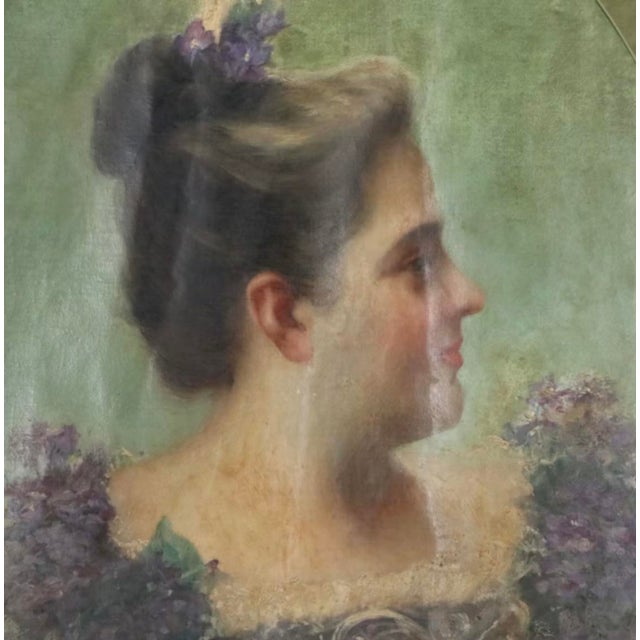 Elegant late-19th-century oil portrait attributed to British painter William Henry Pike (1846–1908), depicting a...