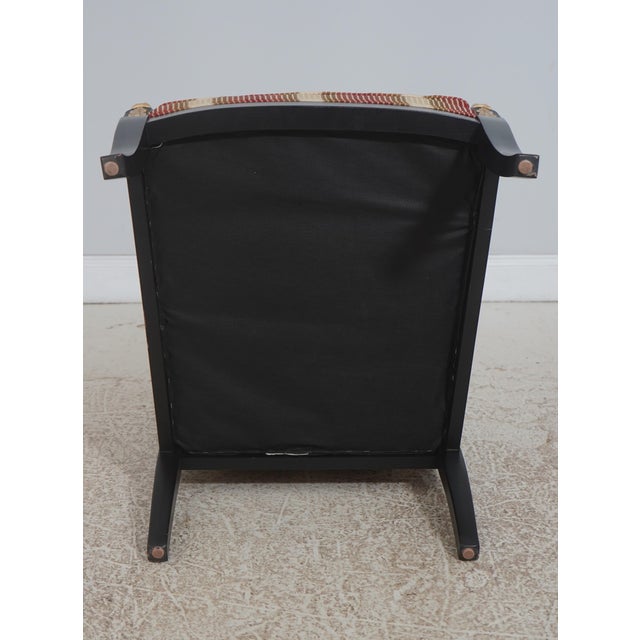 Pair Neoclassical Dolphin Carved Arm Black Chairs For Sale - Image 18 of 18