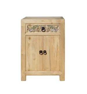 Chinese Rustic Wooden Side Table Cabinet