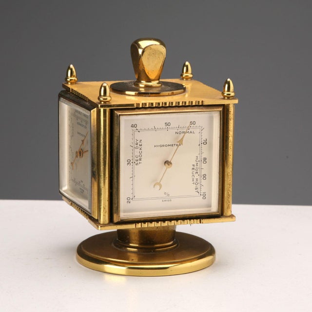 Table Clock in Gold-Plated Brass For Sale - Image 4 of 10