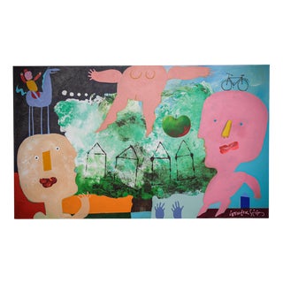 Wouter Stips, Contemporary Figurative Composition, 2000s, Acrylic on Canvas For Sale