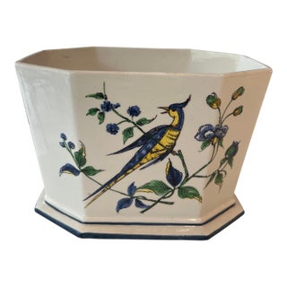 Vintage Italian Ceramic Bird Cachepot For Sale