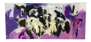 Purple Rain Original Painting/Mixed Media on Sailcloth by Erik Sulander 56x26