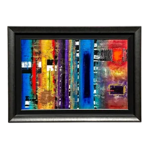 Vintage Boho Abstract Oil on Canvas