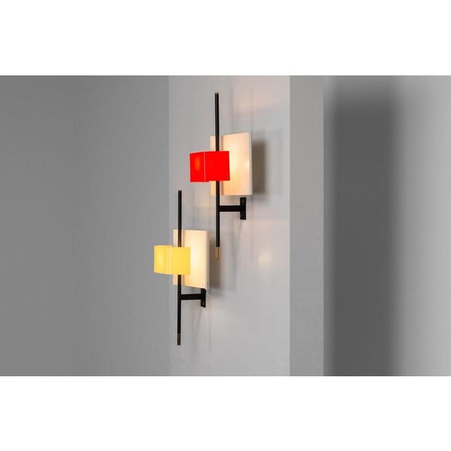 Metal Model 2020 Wall Lamps attributed to Bruno Gatta for Stilnovo, Italy, 1955, Set of 2 For Sale - Image 7 of 16