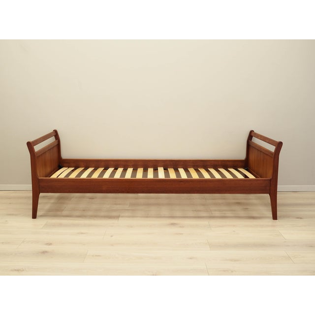 Orange Danish Teak Bed, Denmark, 1970s For Sale - Image 8 of 11