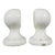 Pair of Vintage European White Ceramic Bathroom Towel Bar Brackets For Sale