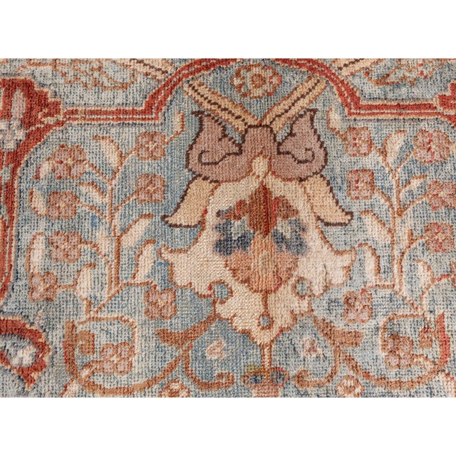 Antique Persian Tabriz Botanic Handmade Wool Rug For Sale - Image 9 of 9