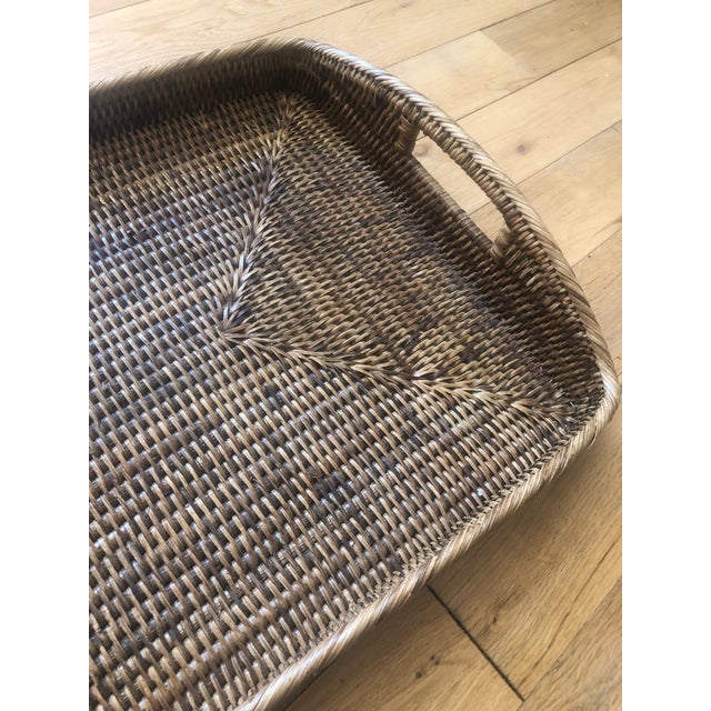 Coffee Vintage Burmese Rattan Serving Tray For Sale - Image 8 of 8