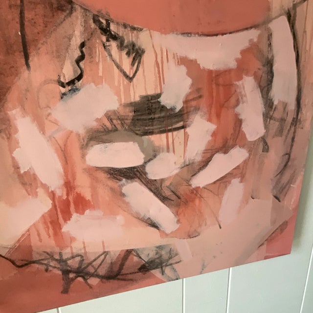 Mid 20th Century Vintage Boho Signed Abstract Original Oil Painting on Canvas For Sale In West Palm - Image 6 of 7