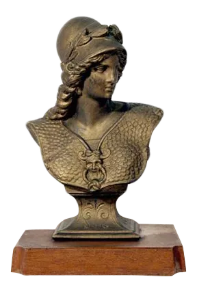 1930s Savino, "Bust of Athena, Painted Metal Sculpture