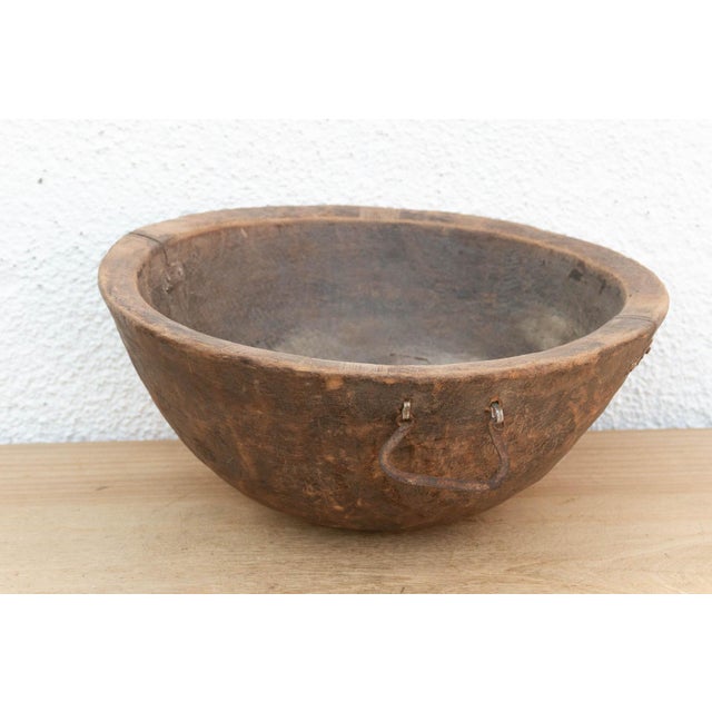 African Antique Mortar Style African Bowl For Sale - Image 3 of 8