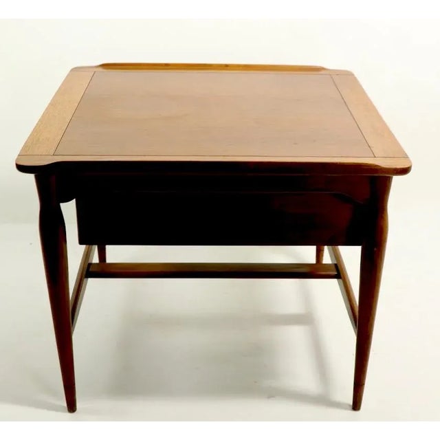 One Drawer Mid Century Table Attributed to Bassett For Sale - Image 10 of 12