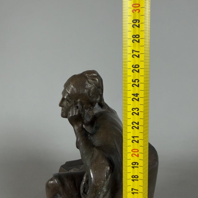 Antique Early 20th Century Dante Alighieri Sculpture in Metal For Sale - Image 10 of 11