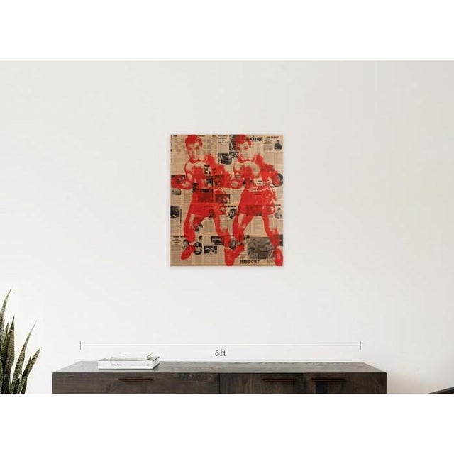 Rocky Marciano Collage Pop Art. Acrylic and silkscreen on wood. Ready to hang with signature at the back.