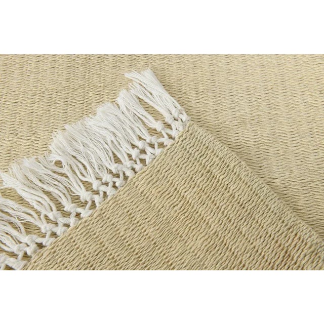 Beige Striped Hemp Runner Rug For Sale - Image 15 of 18