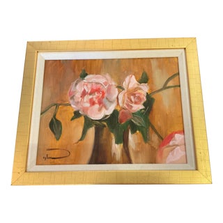 Original Painting of Pink Roses For Sale